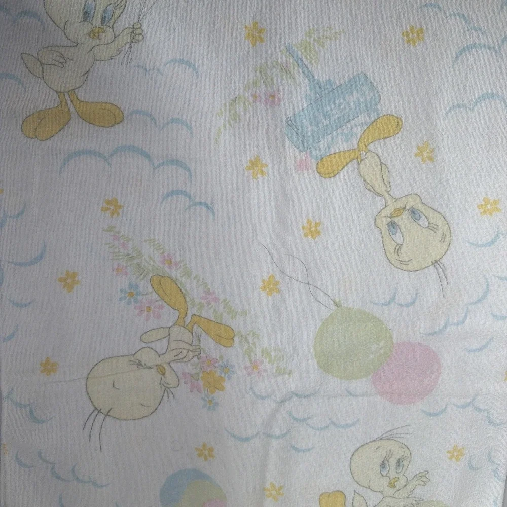 Vintage Baby Looney Tunes Receiving Blanket Tweety NO TAGS